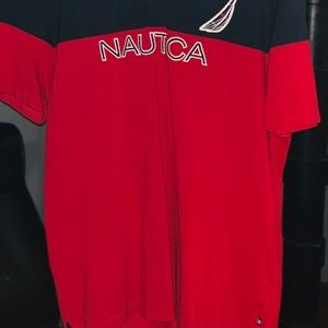 Men’s Nautica  Navy and Red Polo size Large